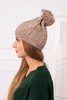Cap with fleece Stefania K278 dark beige