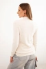 Women's alpaca sweater with a mock turtleneck beige