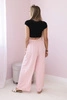 Trousers with a wide elastic waistband powder pink