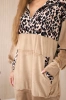Velor dress with a leopard pattern beige