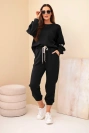 Komplektas sportinės + kelnės sviestinis audinys juodas