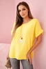 Muslin blouse with a necklace yellow