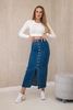 Long skirt with buttons dark denim