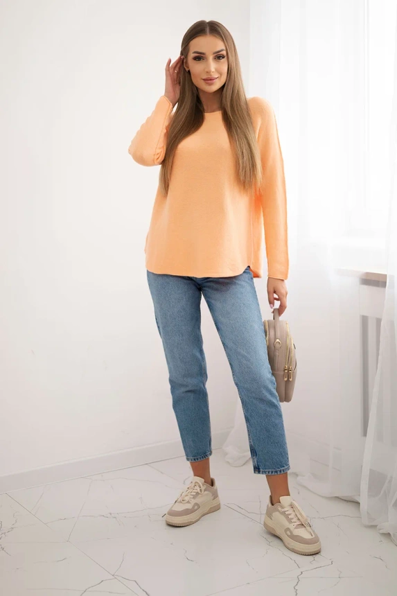 Crew neck sweater light apricot