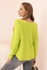 Women's sweater with viscose and V-neck pistachio