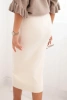 Women's viscose pencil skirt with elastic waist beige