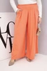 Plus Size women's cotton pants with wide legs and loose fit apricot