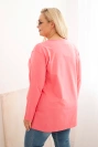 Dámska blúzka Plus Size s lodičkovým výstrihom ružová