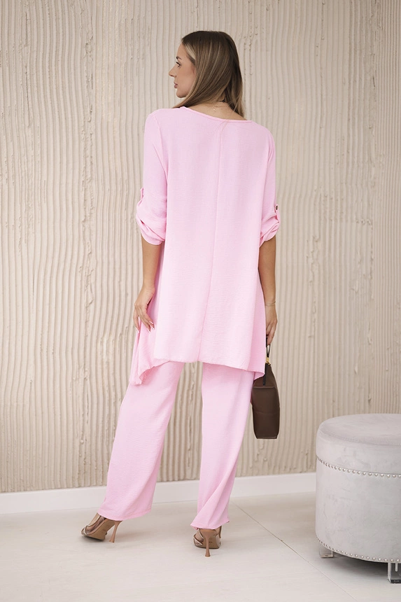 Set Bluse + Hose mit Anhänger Bonbon-Rosa