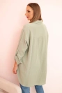 Bavlněná mušelínová košile oversize světlá khaki