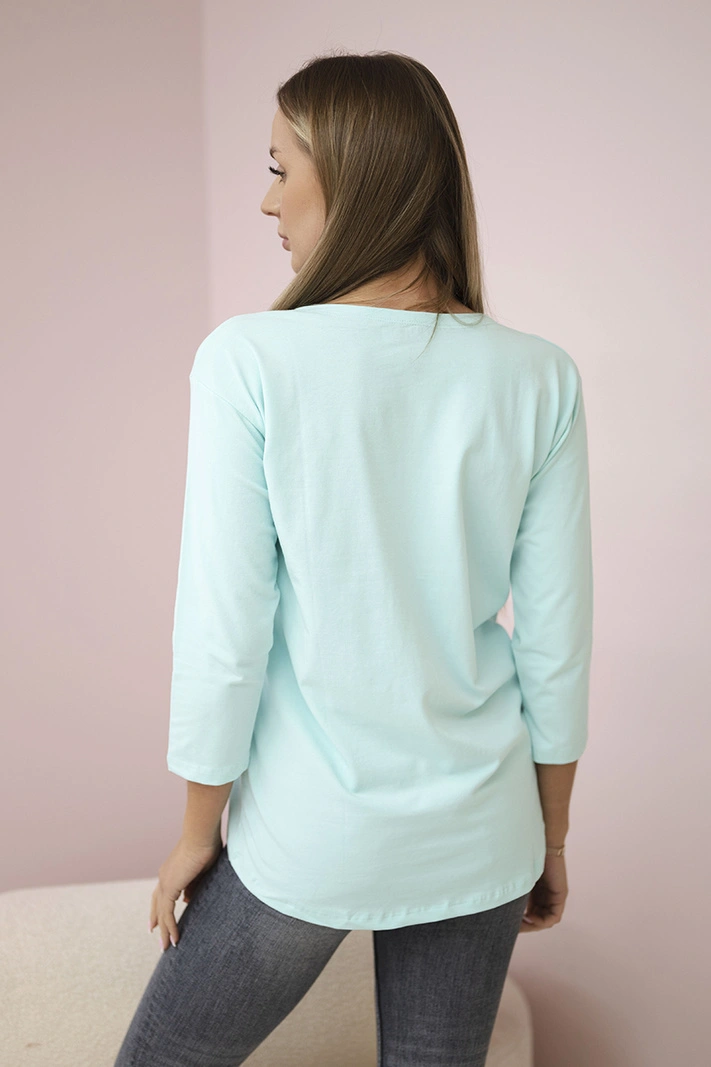 Halenka s potiskem Collage mint