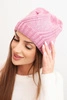 Women's winter hat with wool and embellishment with studs K480 light purple