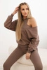 3-piece set sweatshirt + top + leggings mocca