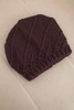 Women's winter hat with decorative weave and classic style K372 dark purple