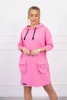 Платье с капюшоном светло-розовый