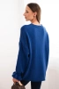 Women's sweater with a blend of mohair and wool in a loose fit bluebell