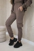 Komplet 3 w 1 bluza + top + spodnie mocca