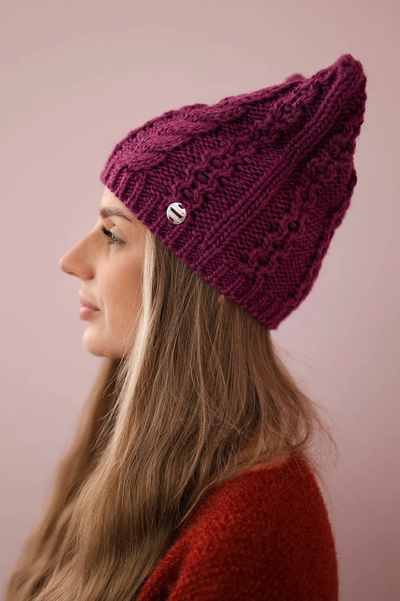 Čapica s fleece Rabbid K237 tmavo fialová