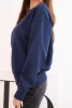 Damen Sweatshirt aus Baumwolle basic mit Rundhalsausschnitt blau