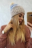 Čapica s fleece Dolores K303 tmavo béžová+modrá+žltá