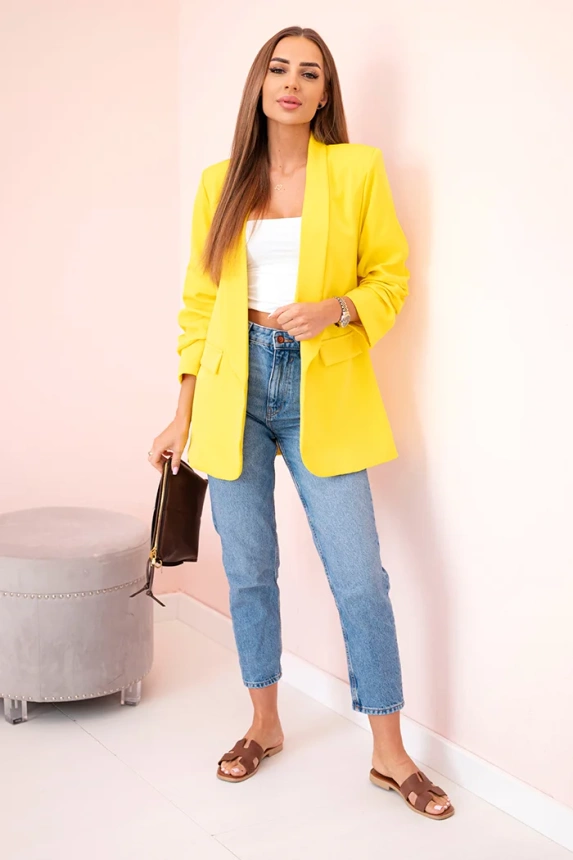 Elegant jacket with lapels yellow