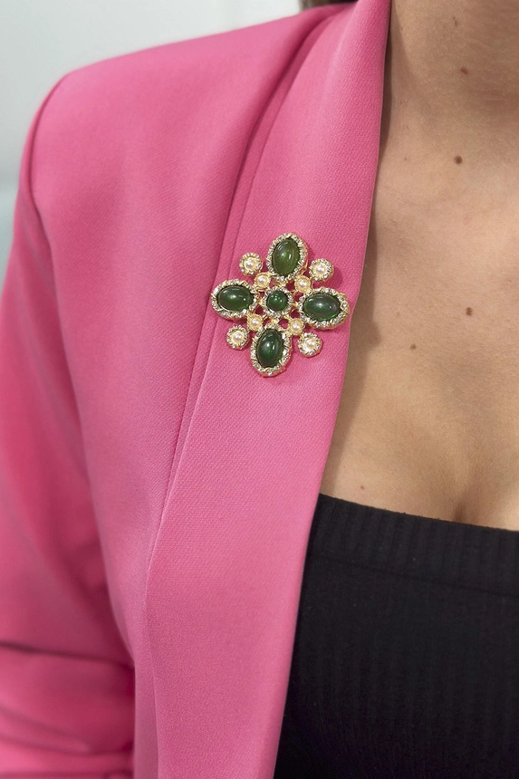 Flower Brooch 2 green