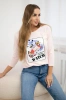 Blouse with graphics 3D Watch powdered pink