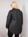 Women's Plus Size quilted jacket with collar and pockets black