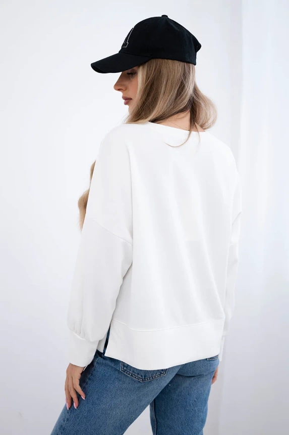 Bedrucktes Sweatshirt butterweicher Stoff ecru