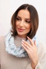 Women's soft wool blend winter scarf KN25 blue