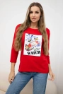 Bluse mit 3D Watch Grafik rot