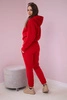 Insulated set with turtleneck and hood red