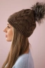 Cap with fleece Ela K242 brown