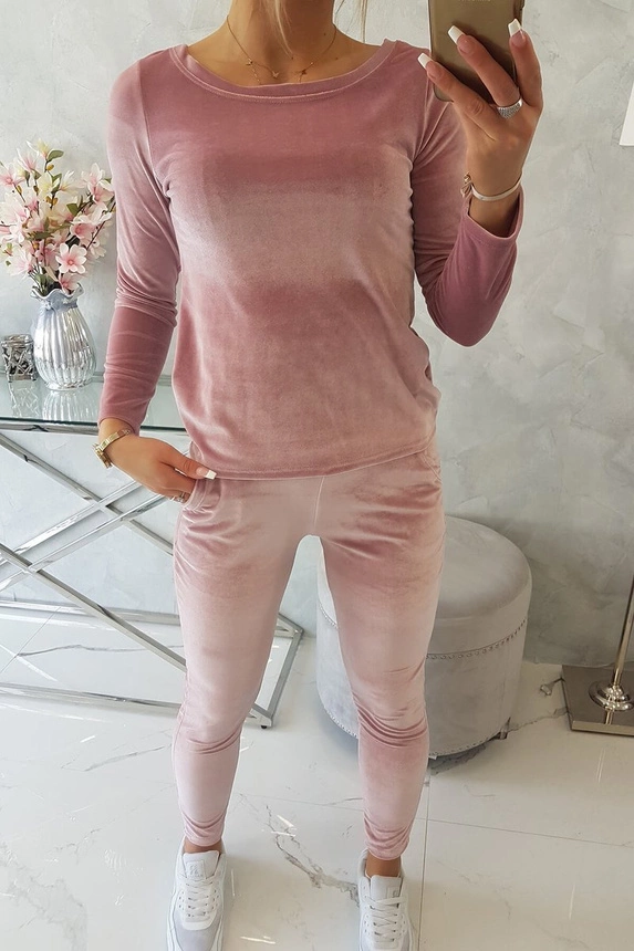 "Velour" rinkinys su užpakaline raukšle tamsiai rožinės spalvos pudra