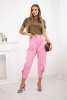 Summer Punto trousers with leg closure light pink
