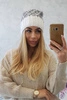 Čapica s fleece Milano K203 šedá melanž+ecru