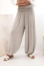 Damenhose aus Viskose mit weitem Bein und Rüschen fango