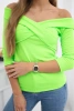 V-neck blouse green neon