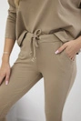 Komplet z bluzką oversize camelowy