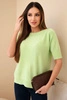 Women's short-sleeve viscose sweater pistachio