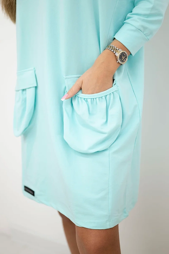 Hooded dress mint