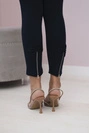 Cotton pants with a bow navy blue
