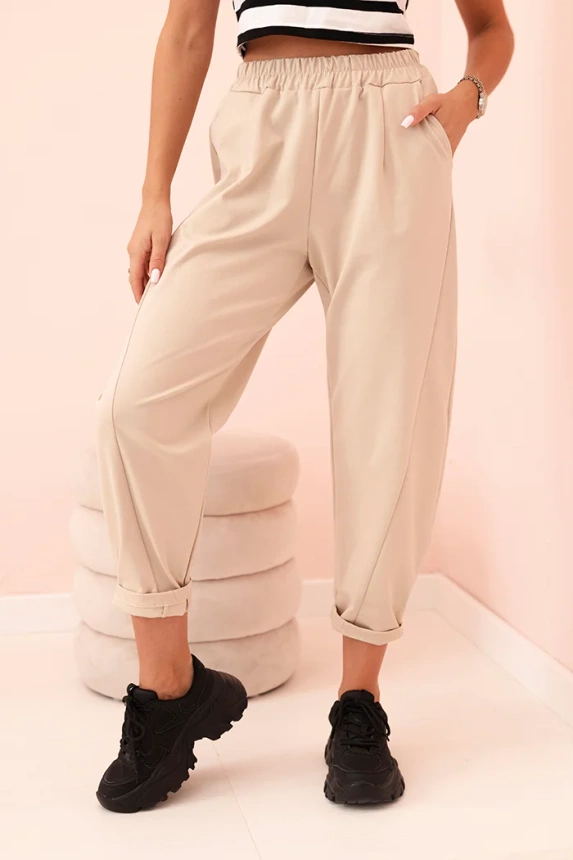 Summer Punto pants with pockets beige
