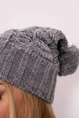 Čapica s fleece Paryż K213 svetlo šedá
