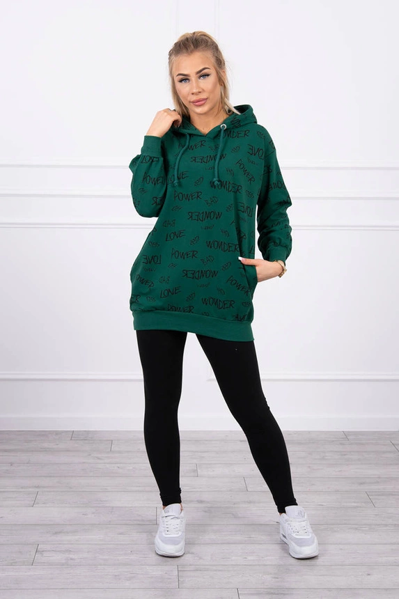 Bluza z napisami zielona