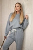 Viskose-Set Kapuzenpullover + Hose grau