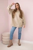 Insulated sweatshirt with Ciao Bella inscription light beige