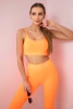 Set mit Blusentop gestreift orange neon