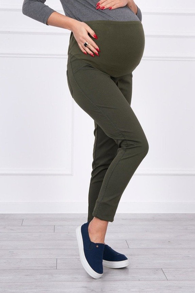 Spodnie ciążowe, kolorowy jeans khaki