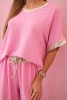 Viscose set with golden trim light pink 